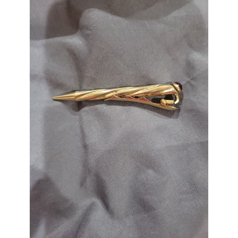 ANSON mechanical pencil tie clip with red jeweled end